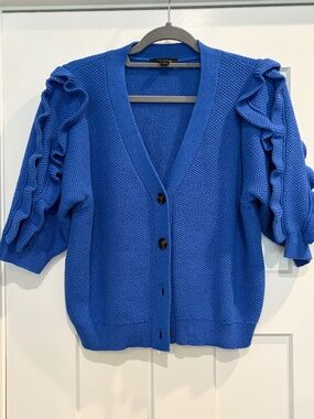 Royal blue shoulder detail cardigan